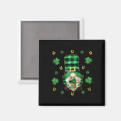 Aimant Gnome unique St. Patricks Day - Cute Buffalo Plaid (Recto/Verso)
