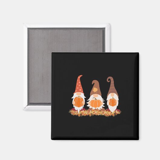 Aimant Gnomes D'Automne Et Feuilles D'Automne Mignons Gra (Recto/Verso)