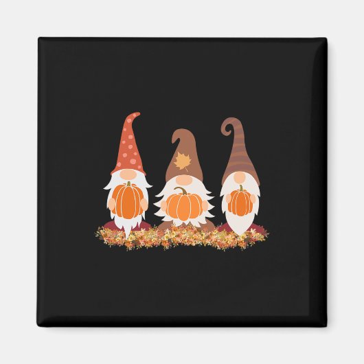 Aimant Gnomes D'Automne Et Feuilles D'Automne Mignons Gra (Devant)