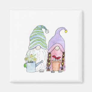 Aimant Gnomes du jardin de printemps