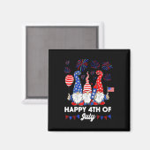 Aimant Gnomes joyeux 4 juillet (Recto/Verso)