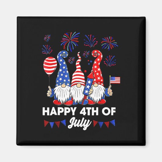 Aimant Gnomes joyeux 4 juillet (Devant)