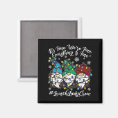 Aimant Gnomes mignons Tout Est Bon Déjeuner De Noël (Recto/Verso)