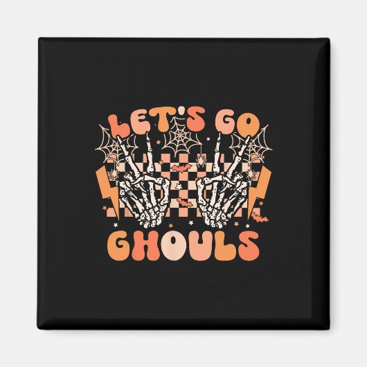 Aimant Go Ghouls Halloween Skeleton Costume Retro G (Devant)