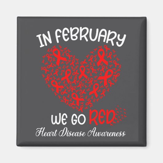Aimant Go Red - American Heart Month Awareness In Februar (Devant)
