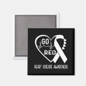Aimant Go Red - February American Heart Health Month Awar (Recto/Verso)