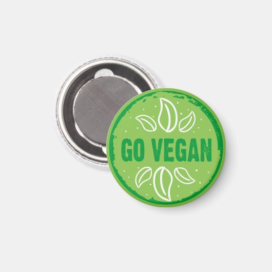 Aimant Go Vegan, végétalien, végétarien, (Recto/Verso)