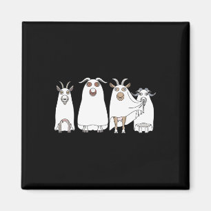 Aimant Goat Ghost Halloween Agricole Chèvre Lover Effrayé