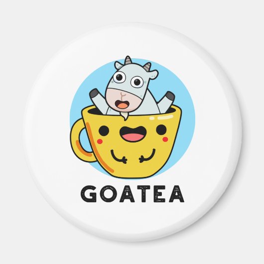 Aimant Goatea Funny Goat Tea Pun (Devant)