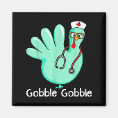 Aimant Gobble Gobble Funny Turkey Glove Thanksgiving Nurs (Devant)