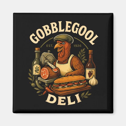 Aimant Gobbol Turkey Thanksgiving Italian Turkey Chef  (Devant)