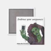 Aimant Goblin Girl Téléphone cellulaire Selfie Réfrigérat (Recto/Verso)