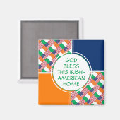 Aimant God Bless Irish-American Home (Recto/Verso)