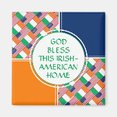 Aimant God Bless Irish-American Home (Devant)