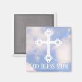 Aimant God Bless Mom Cross in the Sky Mother's Day (Recto/Verso)