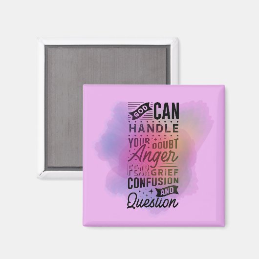 Aimant God Can Handle Your Doubt quote Aquarelle (Recto/Verso)