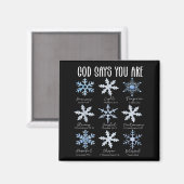 Aimant God Says You Are Christian Snowflake Christmas Bib (Recto/Verso)