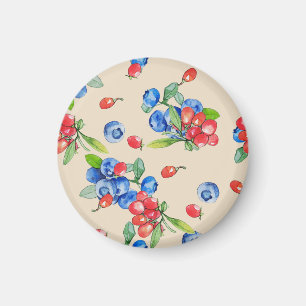 Aimant Goji, bleuet : aquarelle motif.