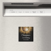 Aimant Gold 21st Anniversaire Party Gold Disco Ball (In Situ (Lave-vaisselle))