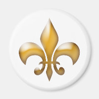 Gold and White Classic Fleur de Lis