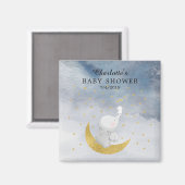 Aimant Gold Catch A Star Bunny Elephant Baby shower (Recto/Verso)
