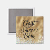 Aimant Gold Christ le Sauveur Noël chrétien (Recto/Verso)
