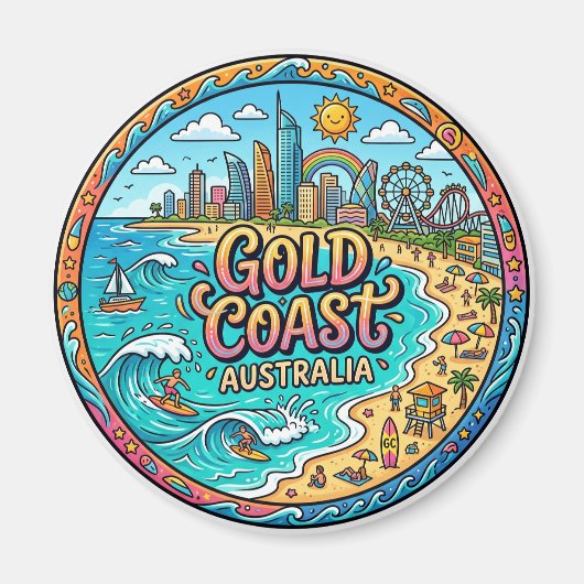 Aimant Gold Coast Australie (Devant)
