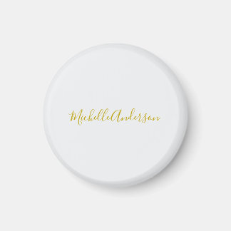 Aimant Gold Color Modern Minimaliste Nom d'écriture manus