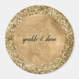Aimant Gold Confetti Parties scintillant Coeur