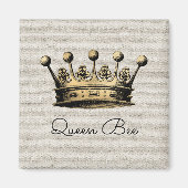 Aimant Gold Crown Royal Queen Bee Linen Chic Fun (Devant)
