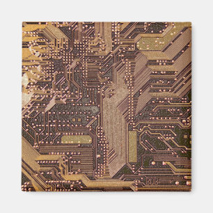Aimant Gold Cyber Circuit Board Tech Electronics