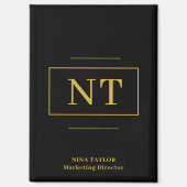 Aimant Gold Deux original noir Monogramme moderne (Recto)