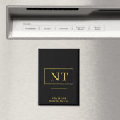 Aimant Gold Deux original noir Monogramme moderne (In Situ (Lave-vaisselle))