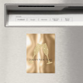 Aimant Gold Diamond Sparkle Champagne Glasses New Year's (In Situ (Lave-vaisselle))