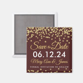 Aimant Gold Faux Parties scintillant Confetti Enregistrer (Recto/Verso)