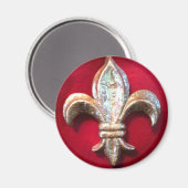 Aimant Gold Fleur de lis sur Rouge (Recto/Verso)