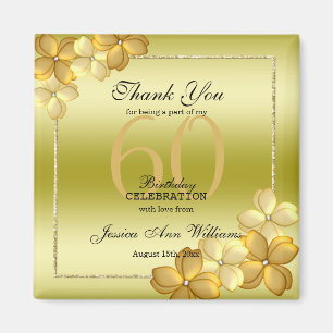 Aimant Gold Floral Décoration & Parties scintillant 60e 