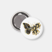 Aimant Gold flower Butterfly with Black Orchid (Recto/Verso)