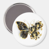 Aimant Gold flower Butterfly with Black Orchid (Recto/Verso)