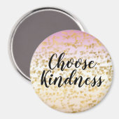 Aimant Gold Glam Hearts Confetti Peach Ombre rose (Recto/Verso)