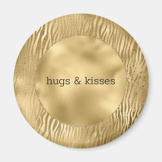 Aimant Gold Glitz Zebra devis personnalisé (Devant)