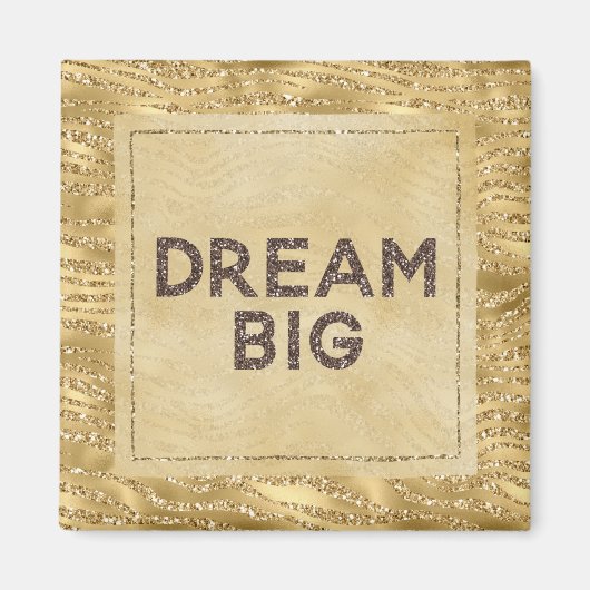Aimant Gold Glitzy Zebra Print Parties scintillant Dream (Devant)