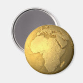 Aimant Gold Globe - Metal Earth, Afrique, Render 3d (Recto/Verso)