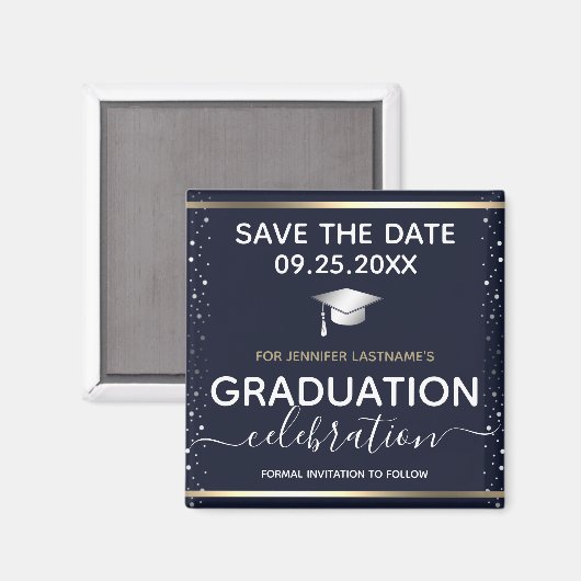 Aimant Gold Graduation Enregistrer l'aimant Date (Recto/Verso)