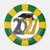 Aimant Gold Gray Class of 2027 Graduation (Devant)