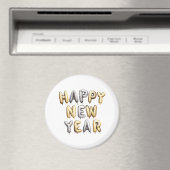 Aimant Gold Grey Happy New Year (In Situ (Lave-vaisselle))