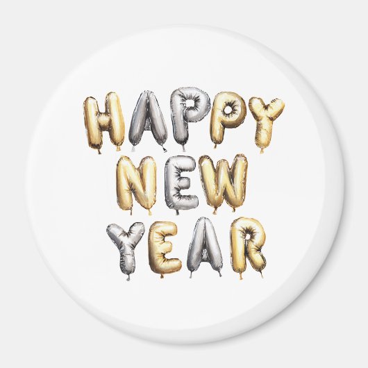 Aimant Gold Grey Happy New Year (Devant)