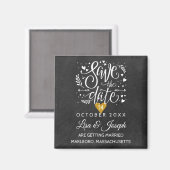 Aimant Gold Heart Chalkboard Enregistrer la date (Recto/Verso)
