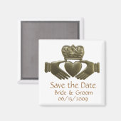Aimant Gold Irish Claddagh - enregistrer la date (Recto/Verso)