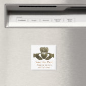Aimant Gold Irish Claddagh - enregistrer la date (In Situ (Lave-vaisselle))